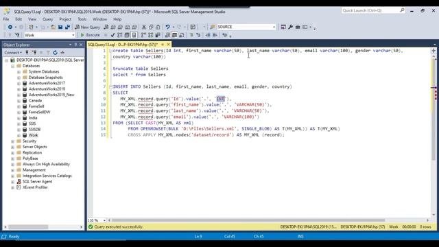 32 Import xml file to sql server using sql query смотреть онлайн