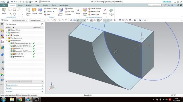 Unigraphics NX- Boolean Operations Unite, Subtract & Intersect смотреть онлайн