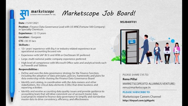 Job Vacancy | Finance | Data Governance | Lead смотреть онлайн