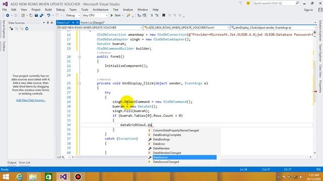 C# Insert Add New Rows Back to Database | Update Data With OledbCommandBuilder From Datagridview C# смотреть онлайн
