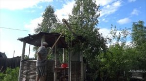 Заготовка дров прямо на даче, в трёх метрах от колуна