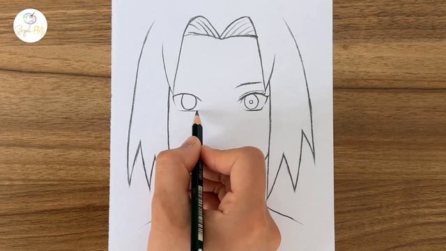 How to draw Sakura Haruno step by step || Easy drawings for beginners || Anime drawing step by step смотреть онлайн