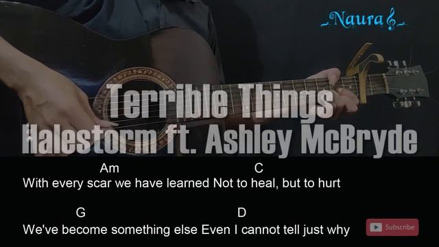 Halestorm - Terrible Things feat. Ashley McBryde Guitar Chords Lyrics смотреть онлайн