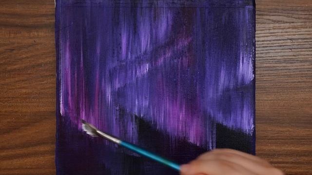 How To Easy Northern Light Painting For Beginners｜Aurora Acrylic Painting Technique (1273) смотреть онлайн