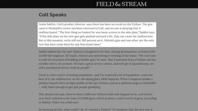 Colt Addresses Python Issues! (Do I owe Hickok45 and Apology?) смотреть онлайн