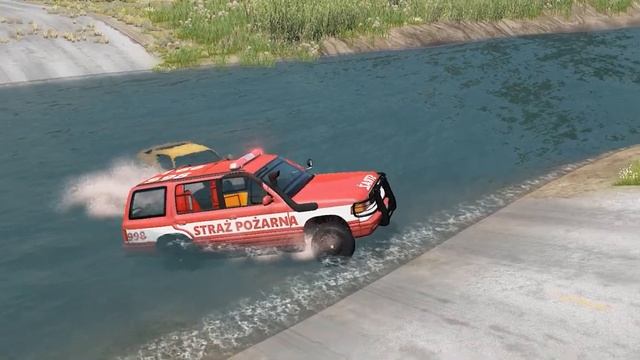Yellow Bus Car and Police vs Deep Gutter in BeamNG.drive Game RKUTYS ✅ Z3M Gamers смотреть онлайн