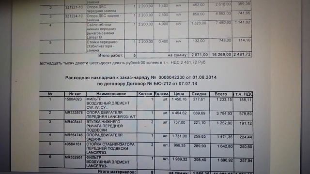 Заказ наряд на ремонт Лансера 9 смотреть онлайн