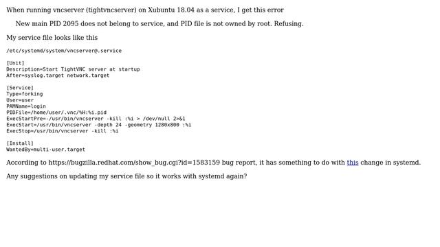 Ubuntu: New main PID does not belong to service, and PID file is not owned by root смотреть онлайн