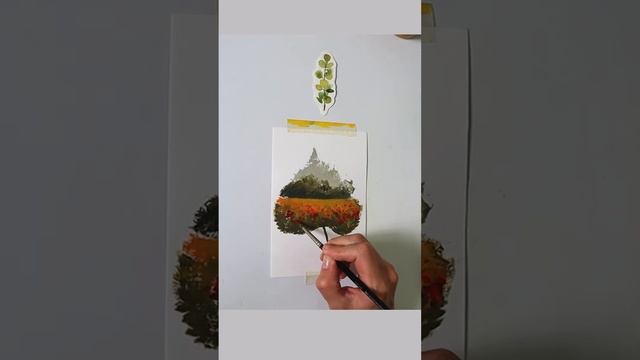 листочек пейзаж акрилом смотреть онлайн