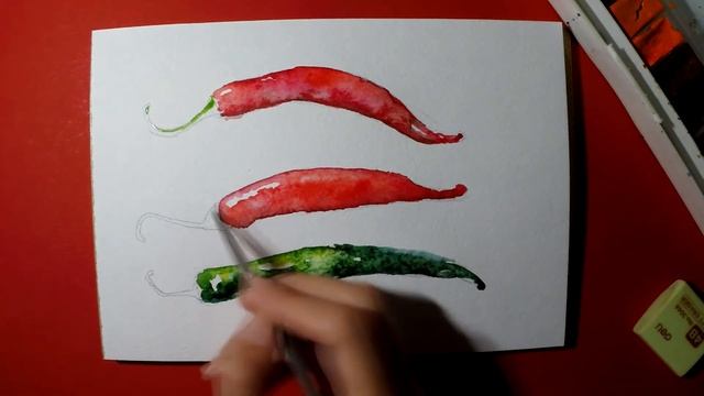 Как нарисовать перец. Скетчинг. Рисунки акварелью в скетчбуке. смотреть онлайн