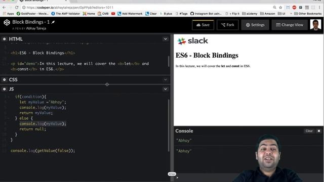 #1 | Javascript: ES6 - crash course | let and const in block scope смотреть онлайн