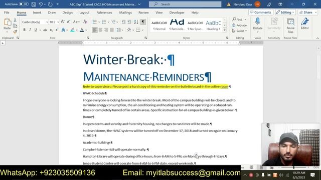 Exp19_Word_Ch02_HOEAssessment_Maintenance | Word Chapter 2 Maintenance смотреть онлайн