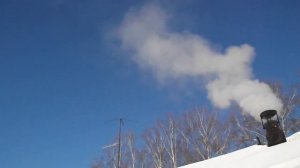 дым из трубы в мороз