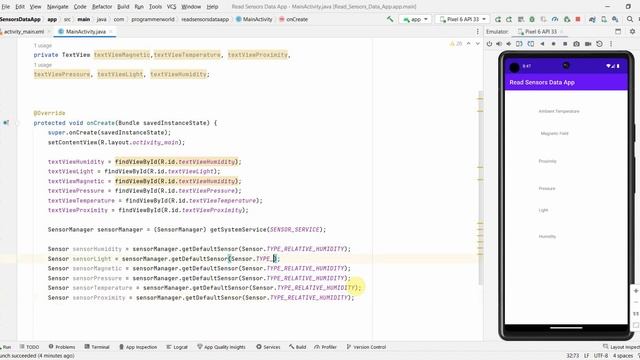 How to read different sensors data in Android app? Demo using virtual sensors in Android 13 emulato смотреть онлайн
