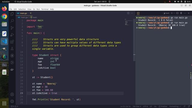 Golang Tutorial - Struct in Go | Grow Your Skill смотреть онлайн