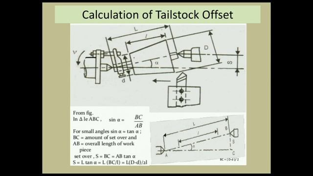 TAPER TURNING BY TAILSTOCK SET OVER METHOD смотреть онлайн