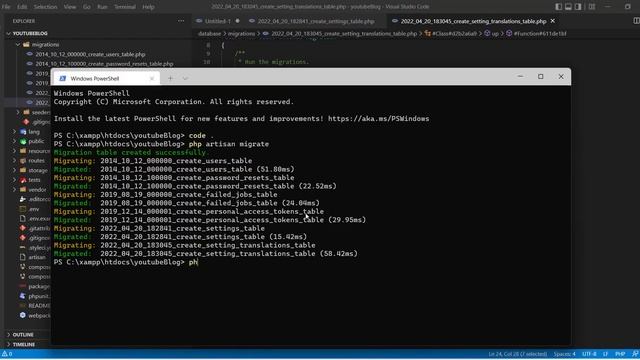 03- create database tables and models with migration in laravel blog project смотреть онлайн
