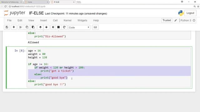 python [6] - Conditions - IF/ELSE смотреть онлайн