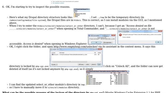 IIS problem with Drupal - Update manager: Update failed! Directories are locked by php-cgi.exe смотреть онлайн