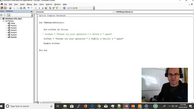 A VBA Msgbox New Line Example смотреть онлайн