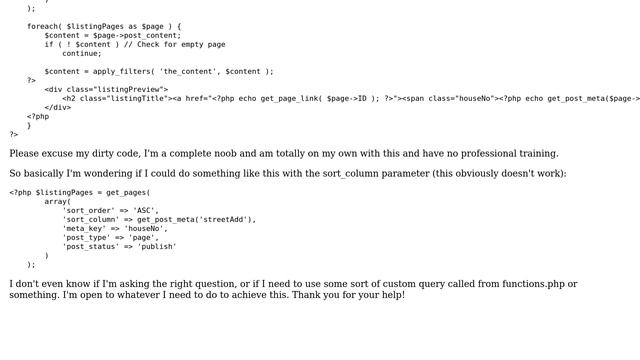 Wordpress: get_pages sort alphabetically by meta value смотреть онлайн