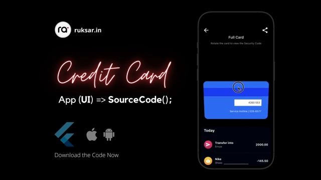 Bank Credit Card App UI Animation Bundle for IOS & Android with Flutter смотреть онлайн