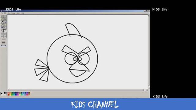 How to Draw Red Angry Birds with MS Paint - Easy Drawing смотреть онлайн