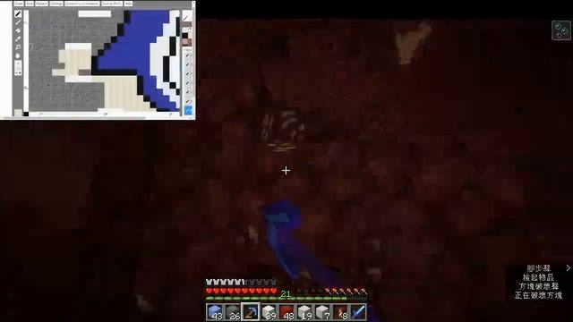 Making Gura loading screen pixel art in Minecraft survival смотреть онлайн