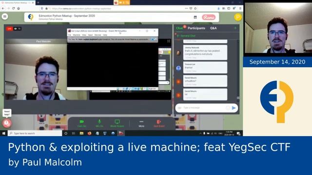 EdmontonPy September 2020: Python & Exploiting a Live Machine; feat YegSec CTF смотреть онлайн