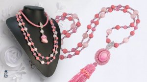 Колье своими руками Трансформер из бусин Кварца мастер класс.