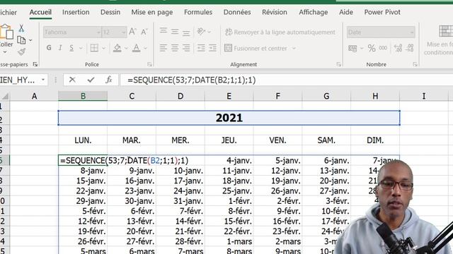 Calendrier 2021 Excel - UNE SEULE Formule смотреть онлайн