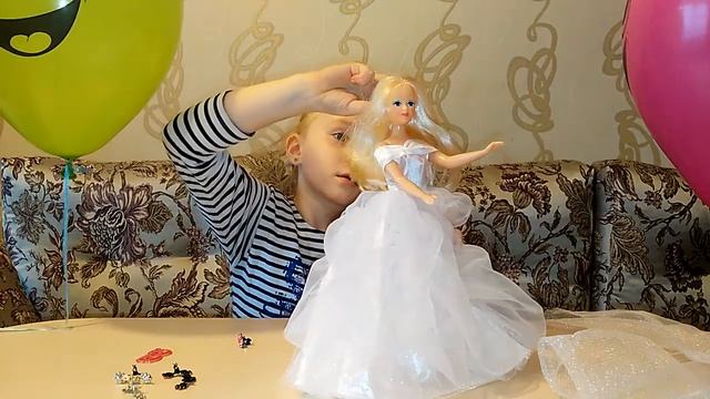 Делаем прическу барби невесте We do Barbie's hairdress to the bride смотреть онлайн