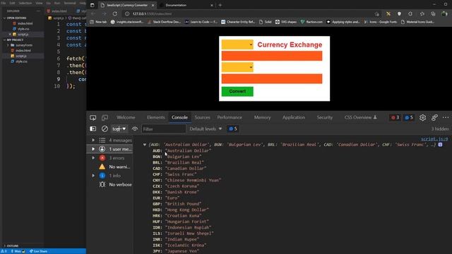 Currency Exchange Using HTML,CSS & JavaScript смотреть онлайн