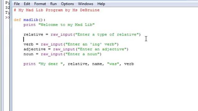 A MadLib in Python смотреть онлайн