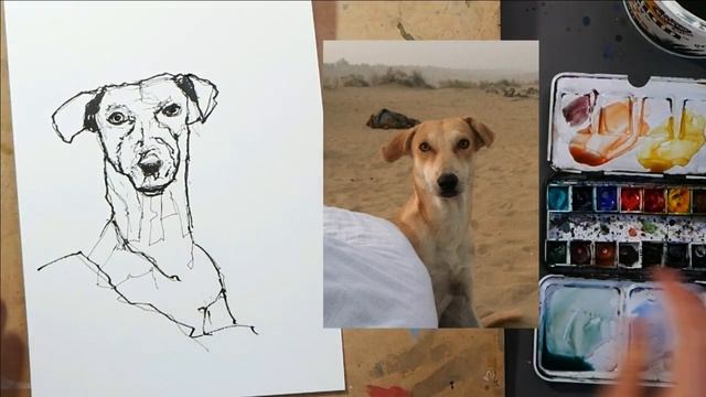Sketch a UNIQUE DOG PORTRAIT - An Easy Ink and Watercolour Sketch Tutorial смотреть онлайн