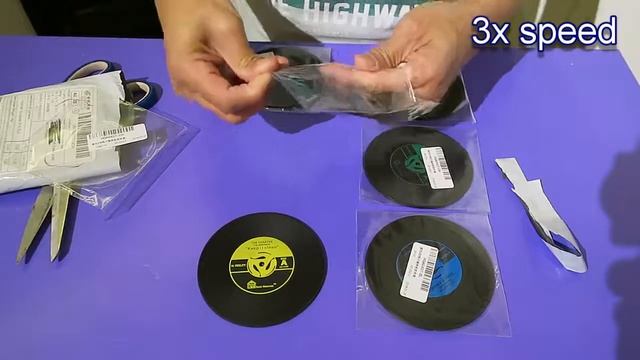 Unboxing Vinyl Coasters Groovy Record Table Drinks Cup Mat смотреть онлайн