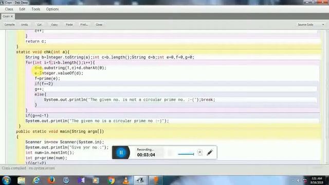 Java program to check if a number is a circular prime number. смотреть онлайн