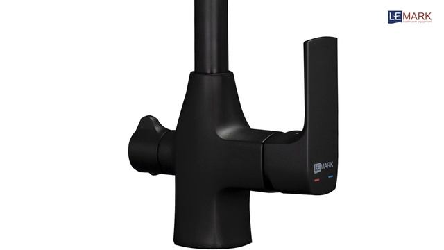 Смеситель для кухни мойки Lemark Ursus LM7261BL с переключ для фильтра питьевой воды чёрный латунь смотреть онлайн