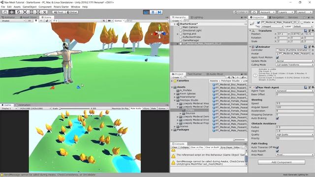 Unity 3d NavMesh tutorial Part 2 - Preparing map and agent смотреть онлайн