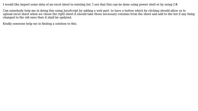Sharepoint: How to Import Excel/Spreadsheet into an existing Sharepoint List using Javascript? смотреть онлайн