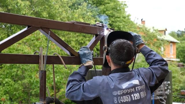 Установка навеса от компании 