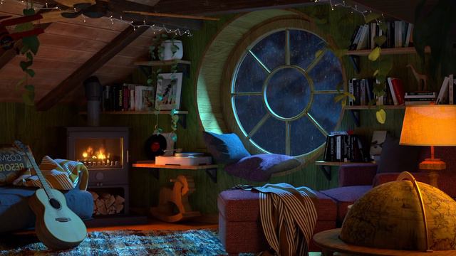 [ ACMP ] Уютный лофт в дождливые ночи и камин | 3 Hour relaxing - Sleep - Study With Rain Sound смотреть онлайн