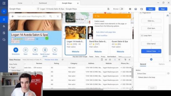 How to scrape phones from Google Maps