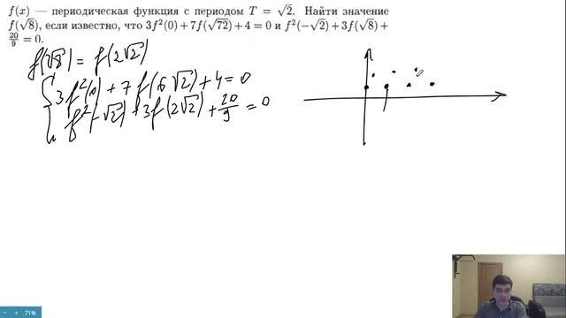 Простая задачка с запутанным условием на периодичность (ДВИ МГУ 1996)