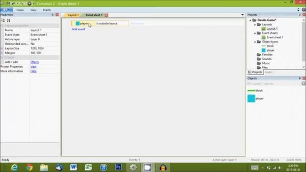 Construct 2: Player Respawn 2/5