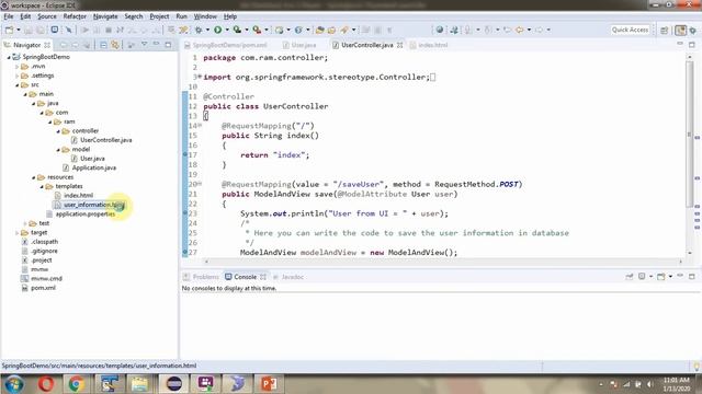 Sending User Information from UI to Controller: Spring Boot + Thymeleaf | Spring Boot Tutorial смотреть онлайн