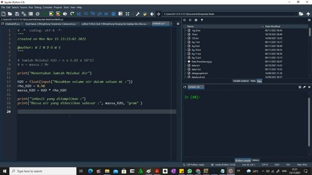 Latihan Membuat Program Kimia Menggunakan Python 3.8 - Spyder (Part 9) смотреть онлайн