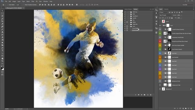 Dust Photoshop Effect Tutorial | Automatically create colored dust explosions смотреть онлайн