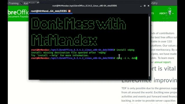 Installing LibreOffice in Kali Linux смотреть онлайн