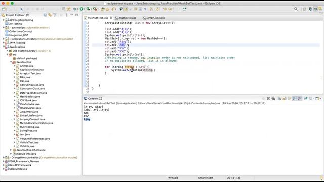 Collections - HashSet in JAVA смотреть онлайн